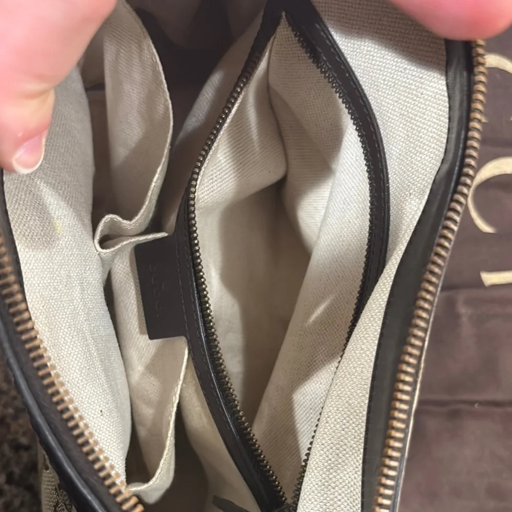 Gucci Monogram Beige and Brown Shoulder Bag - Picture 7 of 13